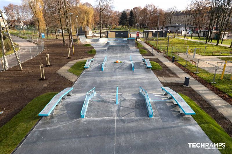 Przeszkody streetowe - skatepark w Brzeszczach 