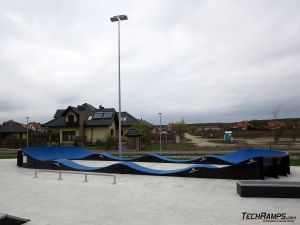 Modular pumptrack near skatepark in Bilcza