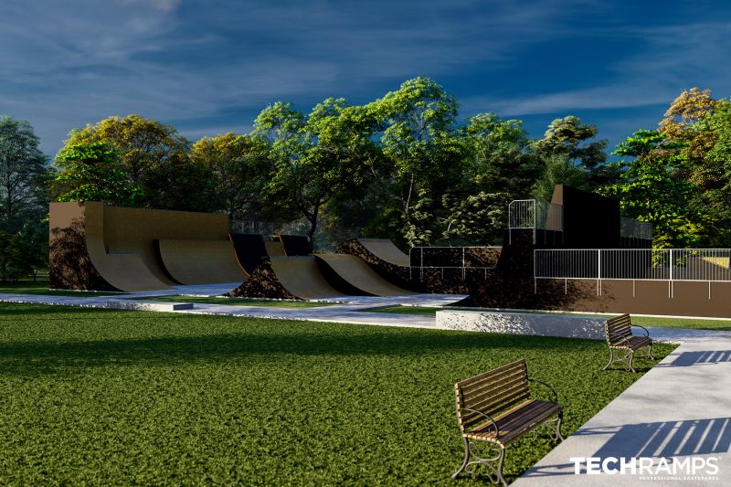 Skatepark i stål i lędziny 