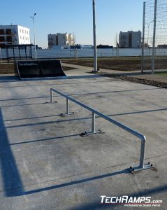 Straight rail on skatepark in Szamotuly